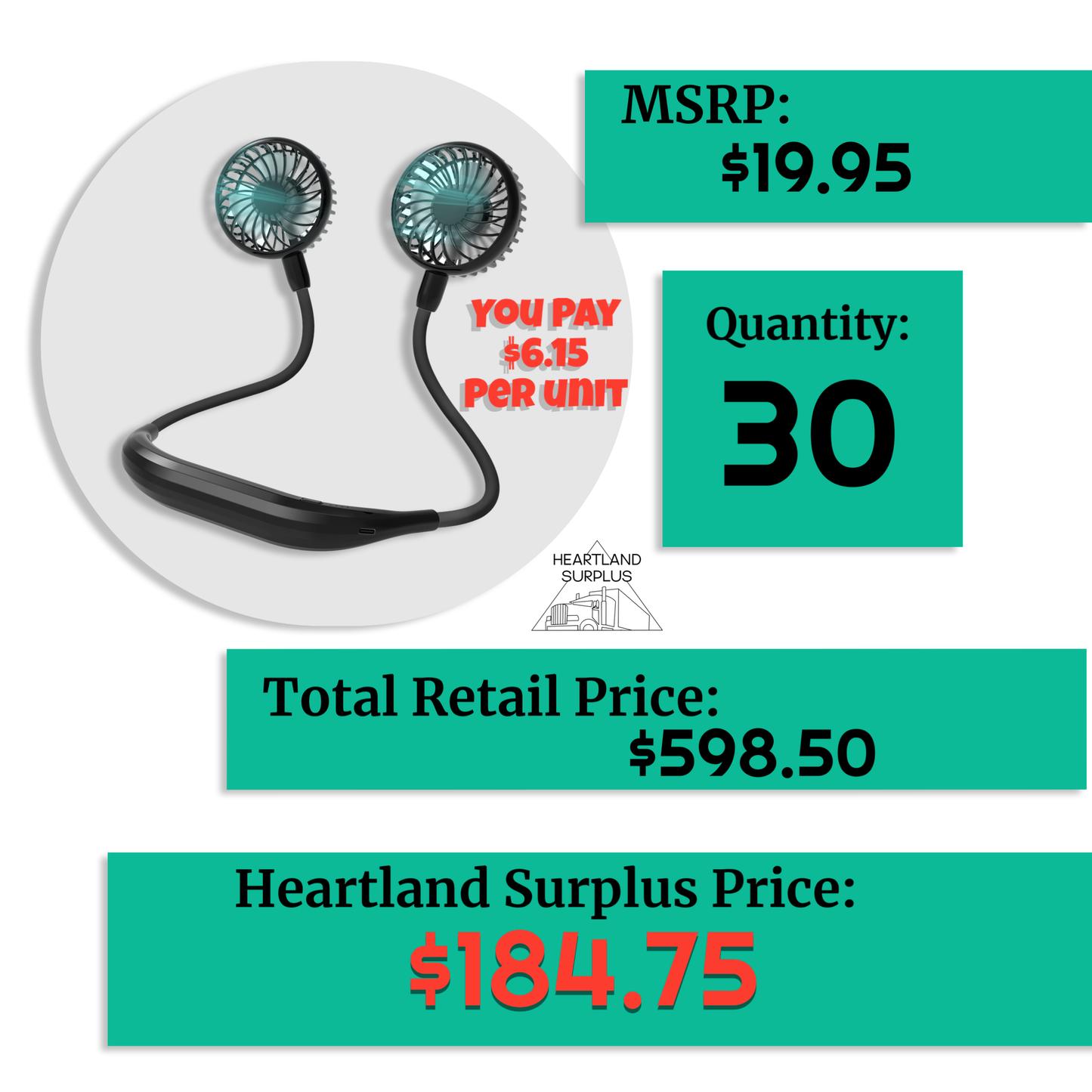 Bladed Neck Fan (30 UNITS)